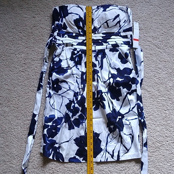 Junior Size 7 Strapless Dress. Brand Snap. NWT. Blue and White. - Picture 2 of 9